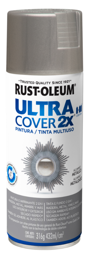 Pintura multiusos en aerosol metalico ultra cover 2x - aluminio metalico