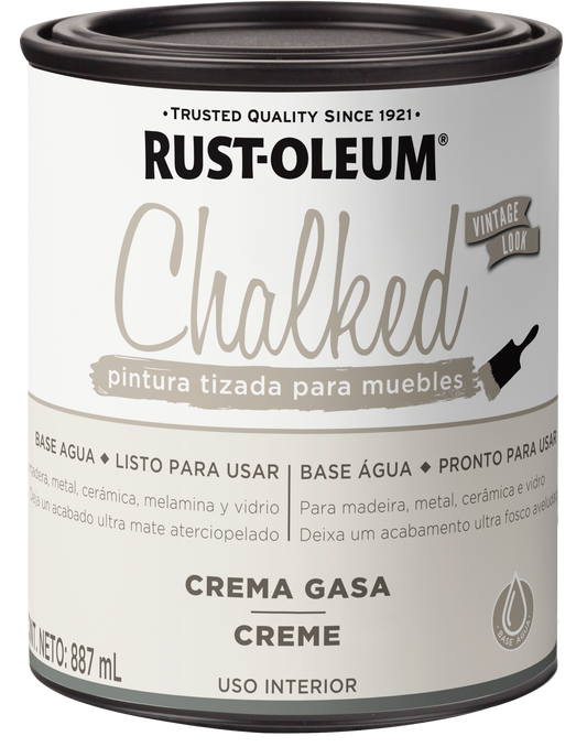 Pintura tizada para muebles crema gasa 887ml