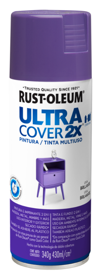 Pintura multiusos en aerosol brillante ultra cover 2x - uva brillante