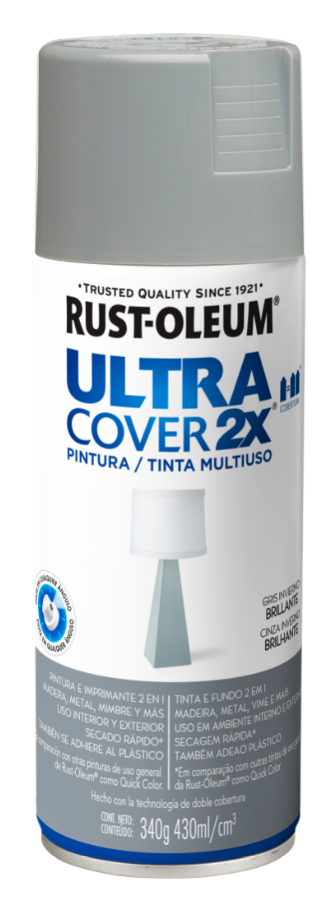 Pintura multiusos en aerosol brillante ultra cover 2x - gris invierno brillante