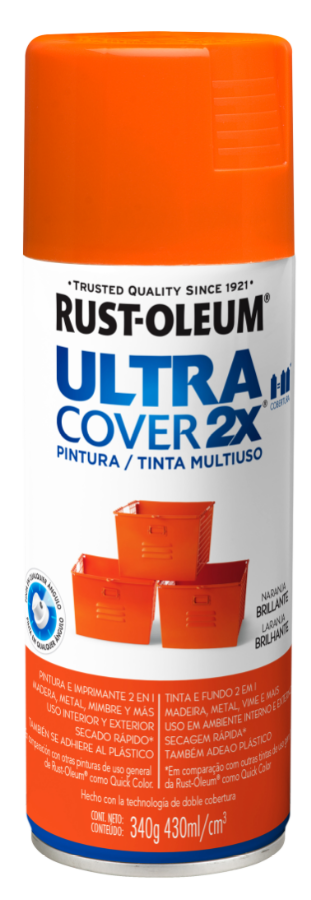 Pintura multiusos en aerosol brillante ultra cover 2x - naranja brillante