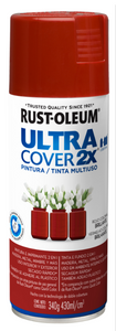 Pintura multiusos en aerosol brillante ultra cover 2x - rojo colonial brillante