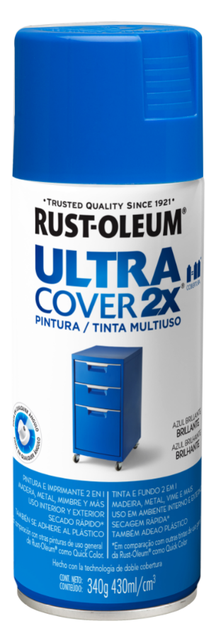 Pintura multiusos en aerosol brillante ultra cover 2x - azul brillante