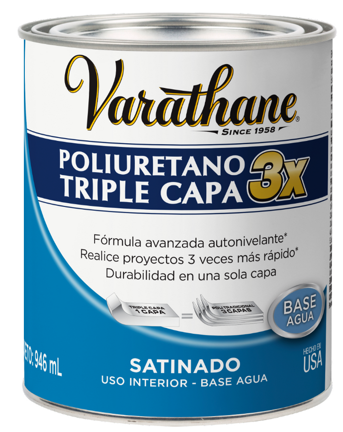 Poliuretano triple capa satinado 946ml