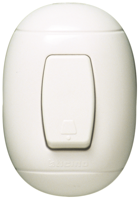 Pulsador oval blanco 10a-127v Bticino