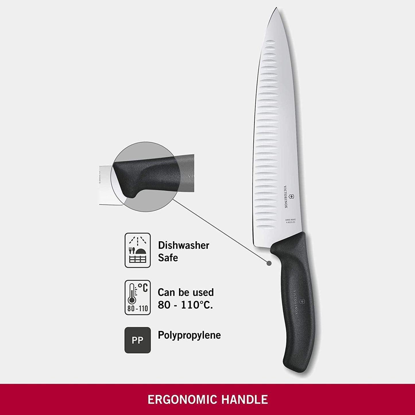 CUCHILLO PARA CHEF NEGRO 25CM VICTORINOX - GRUPODONPEDRO