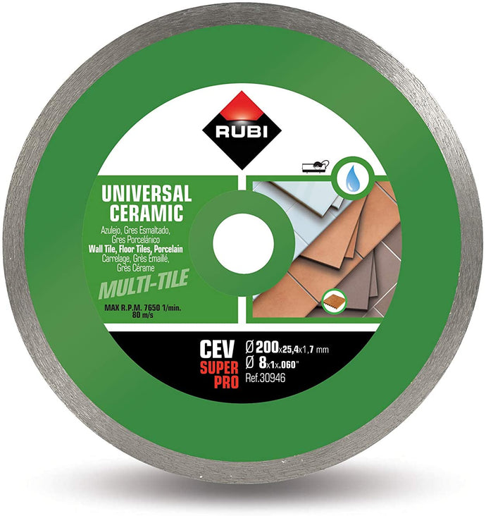 Disco de corte baldosas ceramicas cev 200mm pro rubi