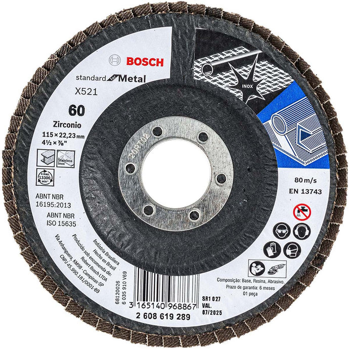 Disco lija laminado de 4-1/2'' grano 60 Bosch