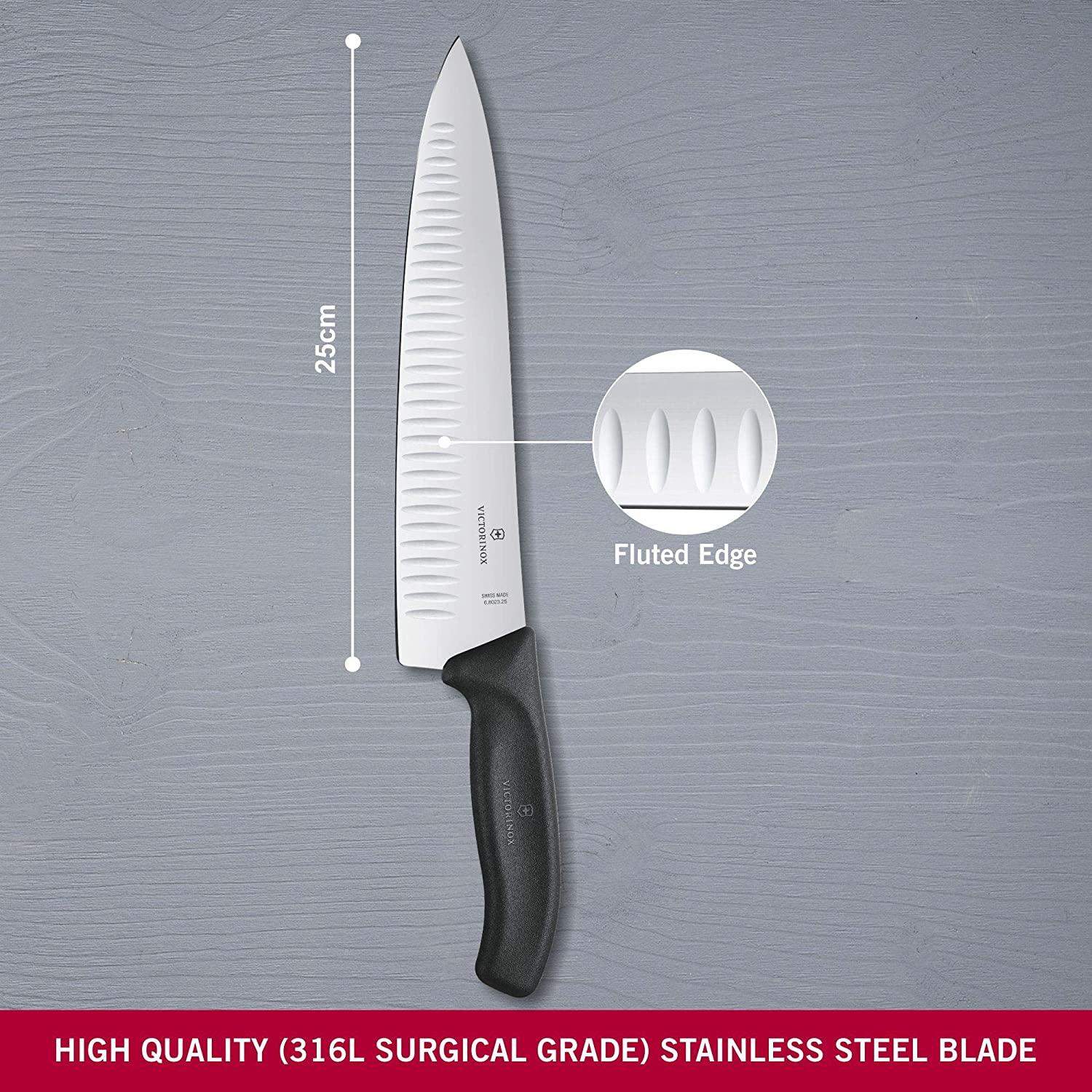 CUCHILLO PARA CHEF NEGRO 25CM VICTORINOX - GRUPODONPEDRO