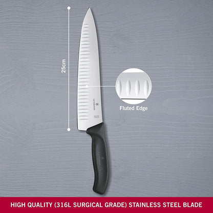 CUCHILLO PARA CHEF NEGRO 25CM VICTORINOX - GRUPODONPEDRO