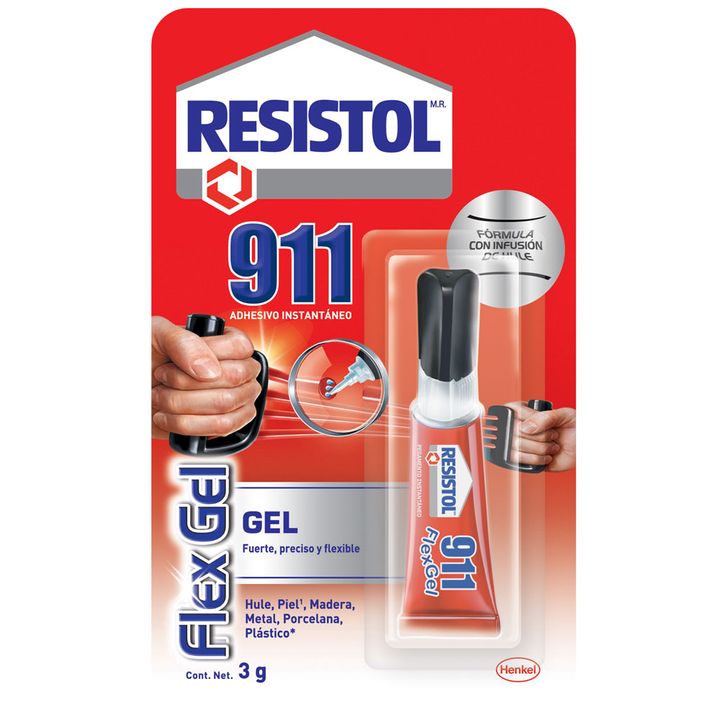 Resistol 911 flex gel instantaneo transparente 3gr