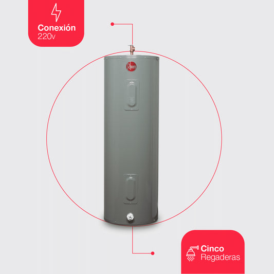 Calentador de deposito eléctrico Rheem de 190L 220V para 5 servicios