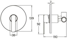 Monomando de empotre para regadera inox Urrea
