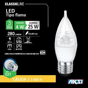 FOCO LED CLASSIC TIPO FLAMA 4W 3000K E27 - GRUPODONPEDRO