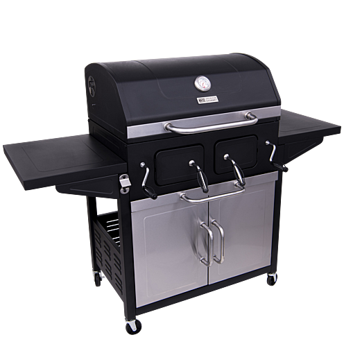 Asador de carbón Cabinet negro American Gourmet