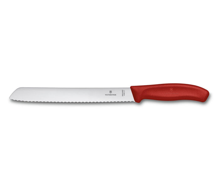 CUCHILLO PARA PAN ROJO VICTORINOX HOJA DE 21CM - GRUPODONPEDRO