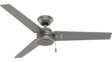 Ventilador para exteriores Cassius Hunter de aspas reversibles de 52'' plata mate