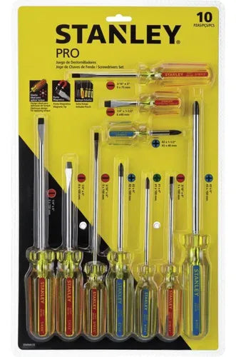 Juego de desarmadores Stanley 10 pzas