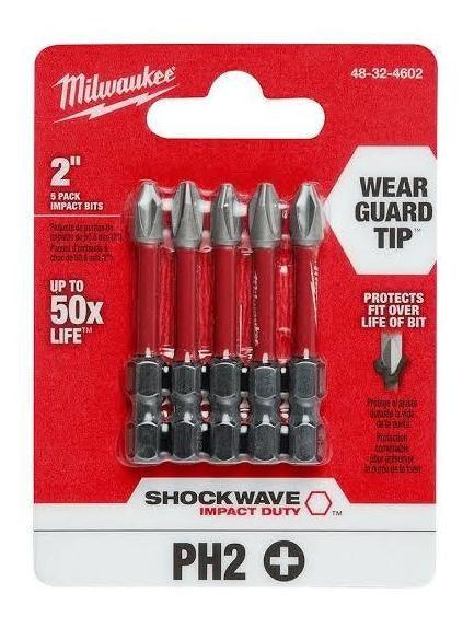 Brocas eléctricas n.º 2 Phillips SHOCKWAVE™ para impacto de 2” (paquete de 5) - GRUPODONPEDRO