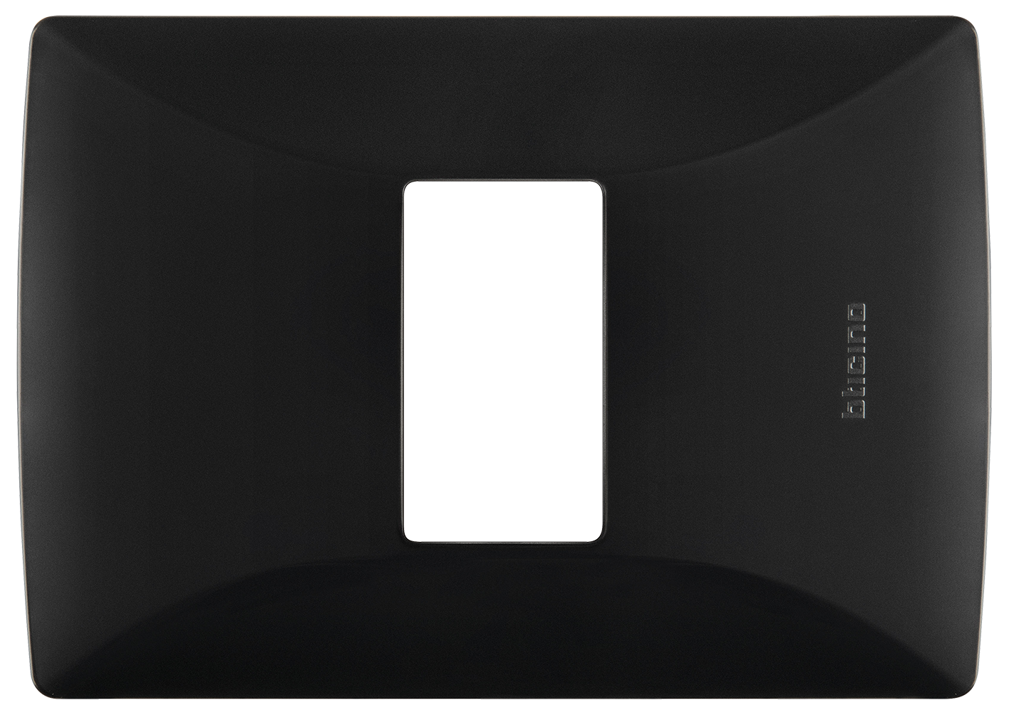 Placa de resina con chasis 1 modulo negro mate quinziño mx Bticino