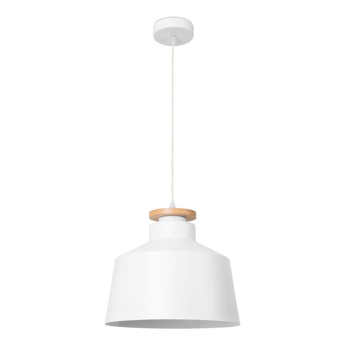 LAMPARA COLGANTE NUBE 60W BLANCO Y MADERA - GRUPODONPEDRO