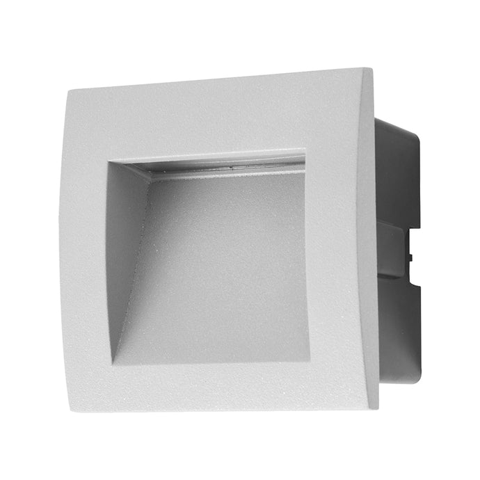 Luz de cortesia empotrado muro led 1w aluminio/gris