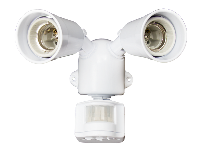 Porta spot doble con sensor de movimiento blanco aec-308/b