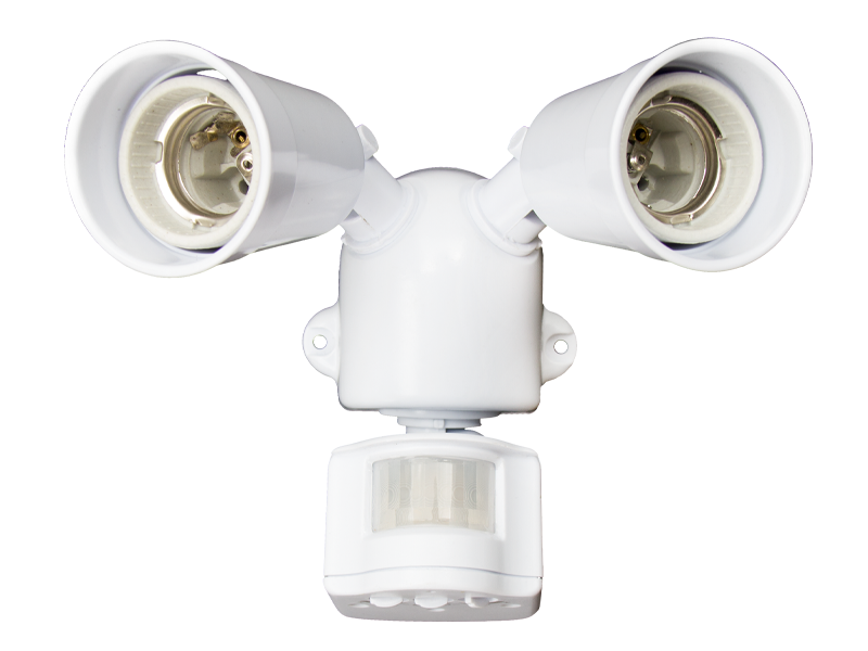 Porta spot doble con sensor de movimiento blanco aec-308/b