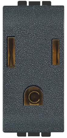 Toma de corriente polarizada y aterrizada negro antracita Livinglight Bticino