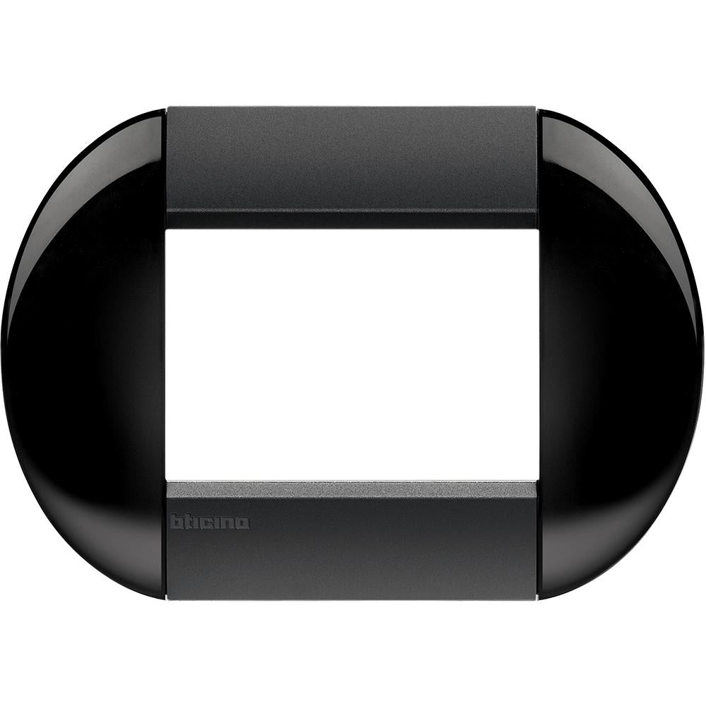 Placa livinglight smoking redonda negra 3 modulos
