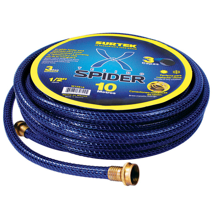 Manguera spider 3/4'' armada con conector metalico 25m