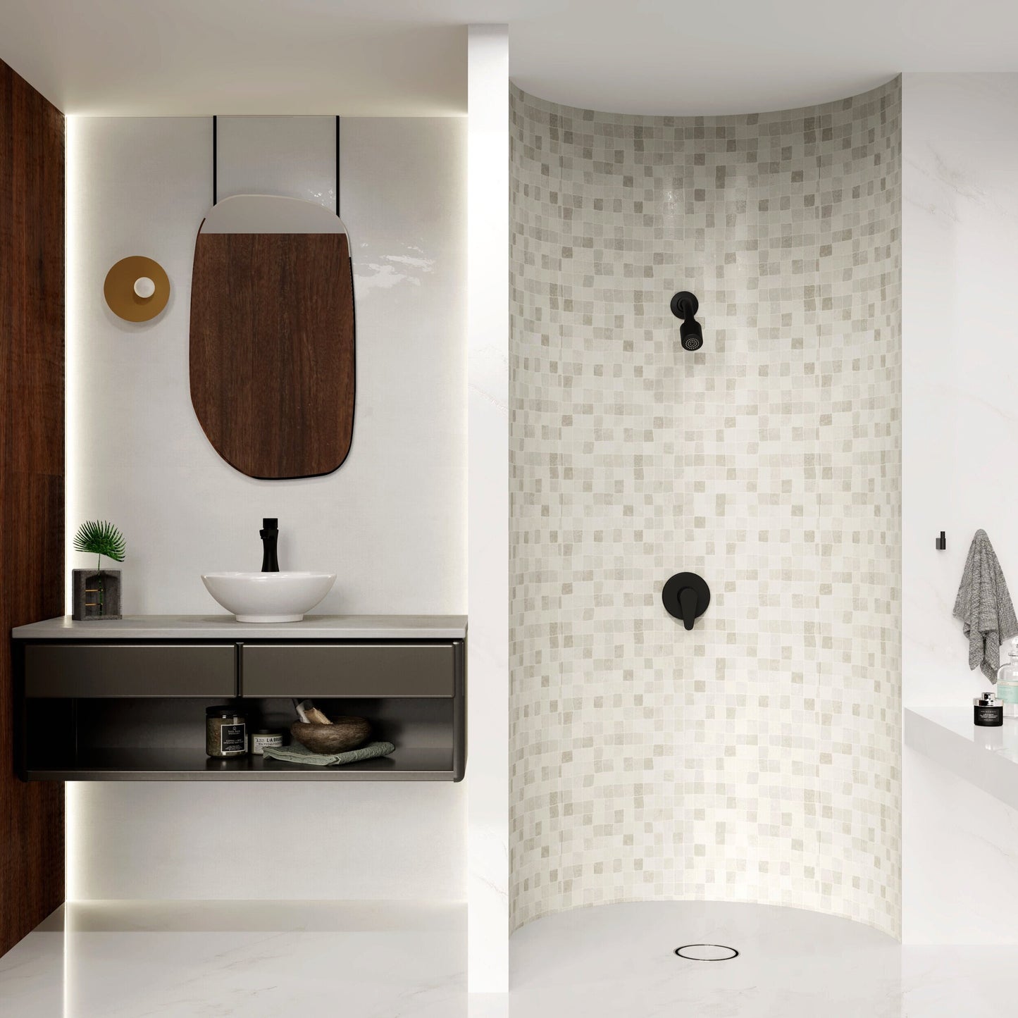 Regadera proyecta ebano de chorro fijo Helvex rec-03-eb