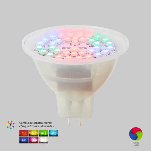 FOCO LED MR16 3W DE COLORES BASE GX5.3 - GRUPODONPEDRO