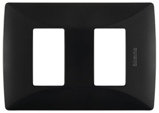 Placa de 2 modulos negro mate quinziño mx Bticino
