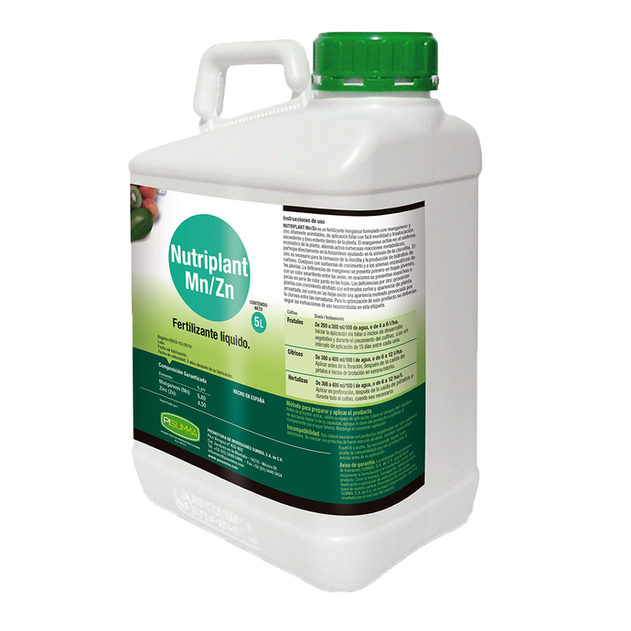 Nutriplant mn/zn fertilizante líquido 5 lts