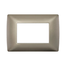 Load image into Gallery viewer, Placa 3 modulos aluminio perla con chasis quinziño mx Bticino
