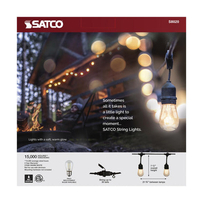 Serie de luces led 24 pies con 12 bombillas satco