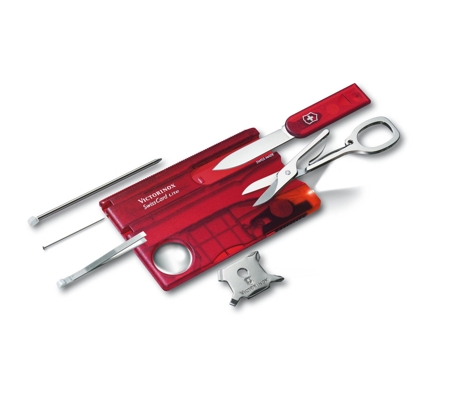 Swiss card lite 13 usos - roja transparente