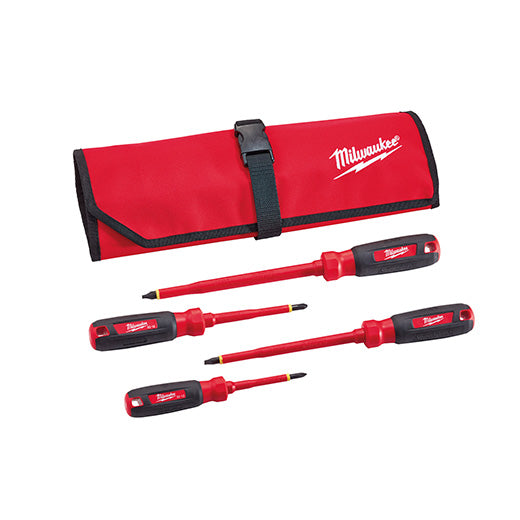 Kit de destornilladores aislados 1000v 4 pzas con estuche Milwaukee