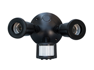 Porta spot doble con sensor de movimiento aec-308 negro