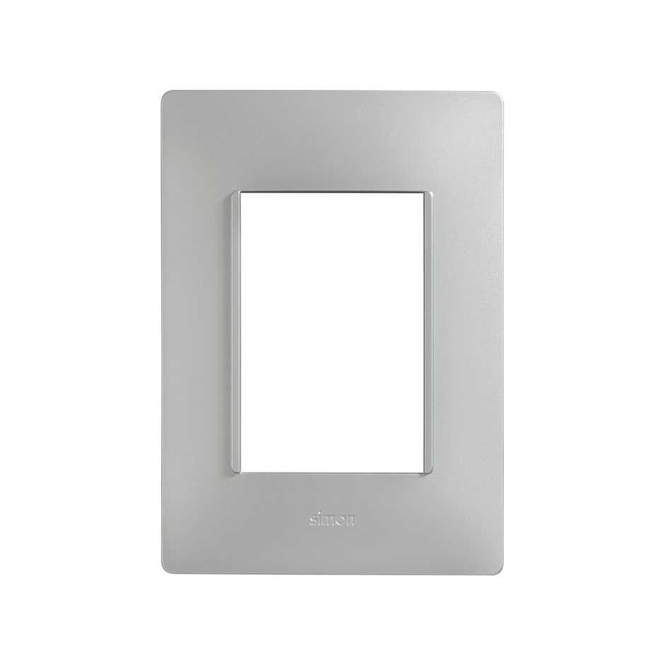 Placa de 3 modulos sin chasis color plata Simon 26