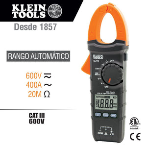 Multimetro digital de rango automatico klein tools cl110
