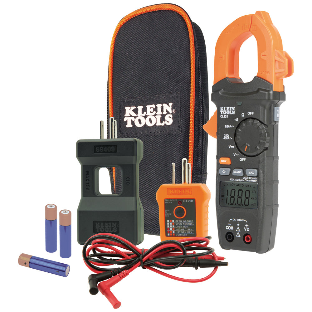 Kit multimetro de gancho de prueba electrica klein tools