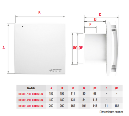Extractor helicoidal extraplano Decor Desing 200 SolerPalau