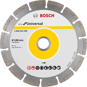 Disco de corte de diamante segmentado eco universal 180mm diametro Bosch