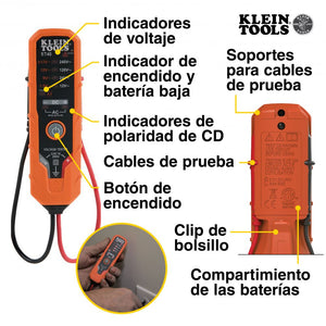 Multimetro de gancho y kit de prueba electrica klein tools