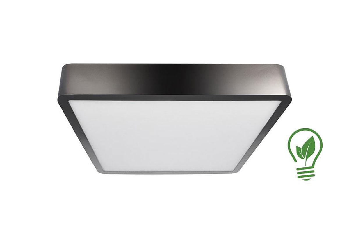 Plafon led drum square 18w 2700k negro perla Estevez