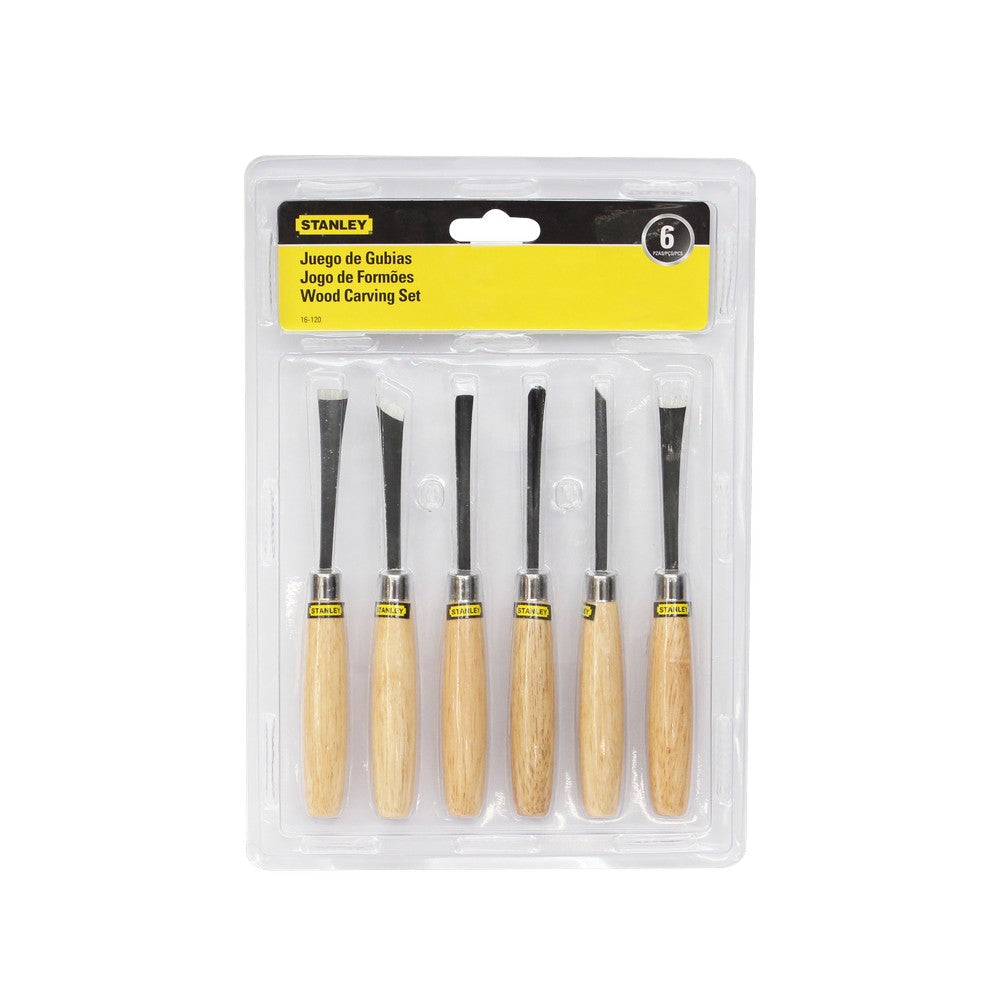 Juego de Gubias para tallado de madera Stanley 6 piezas