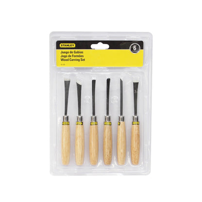 Juego de Gubias para tallado de madera Stanley 6 piezas