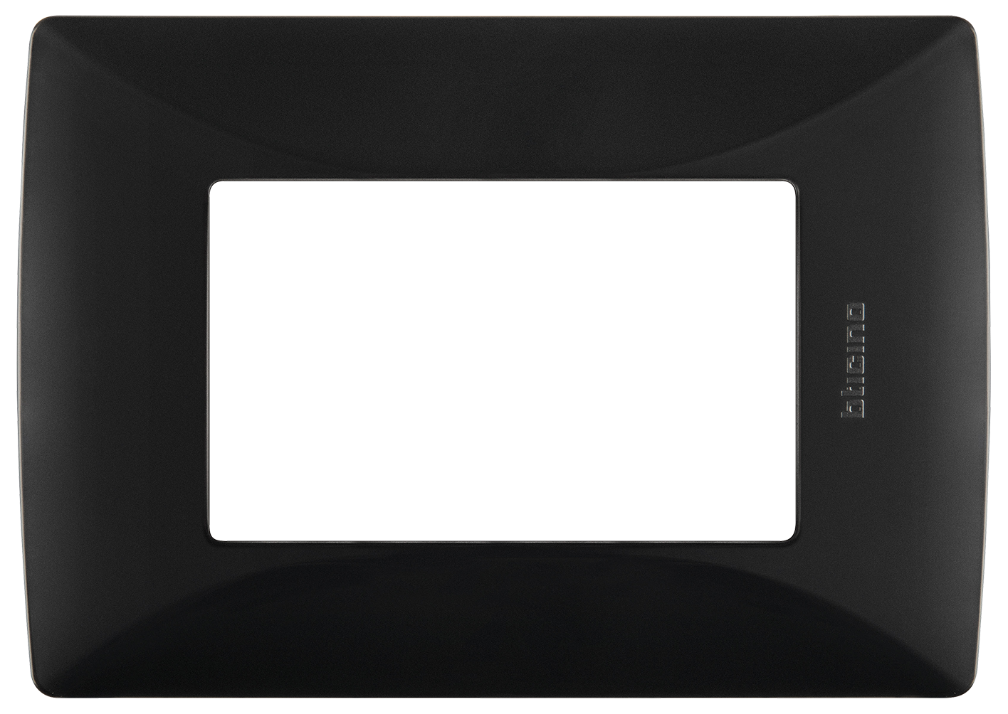 Placa de resina negro mate 3 modulos quinziño mx Bticino
